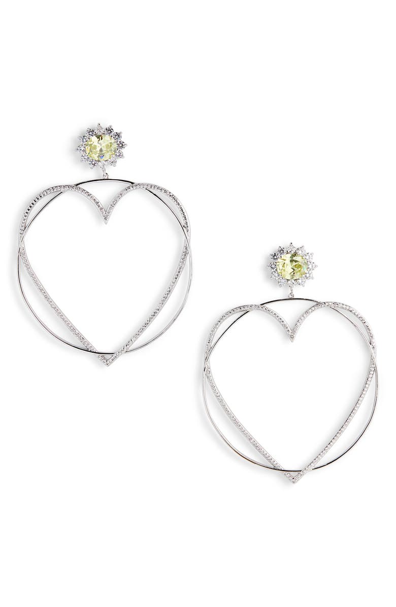 Jiwinaia Locked Heart Hoop Earrings, Main, color, 
