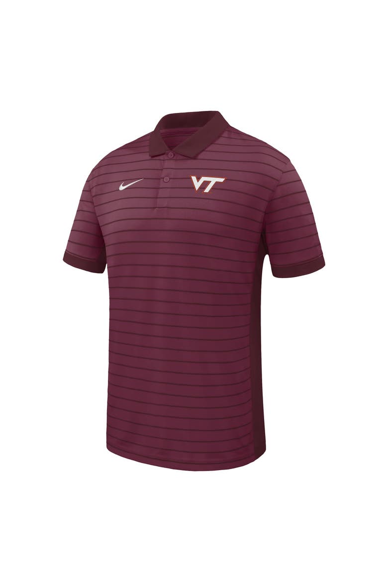 Men's Nike Garnet Virginia Tech Hokies Victory Stripe Dri-FIT Polo, Alternate, color, Garnet