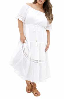 City Chic Angel Embroidery Detail Midi Dress