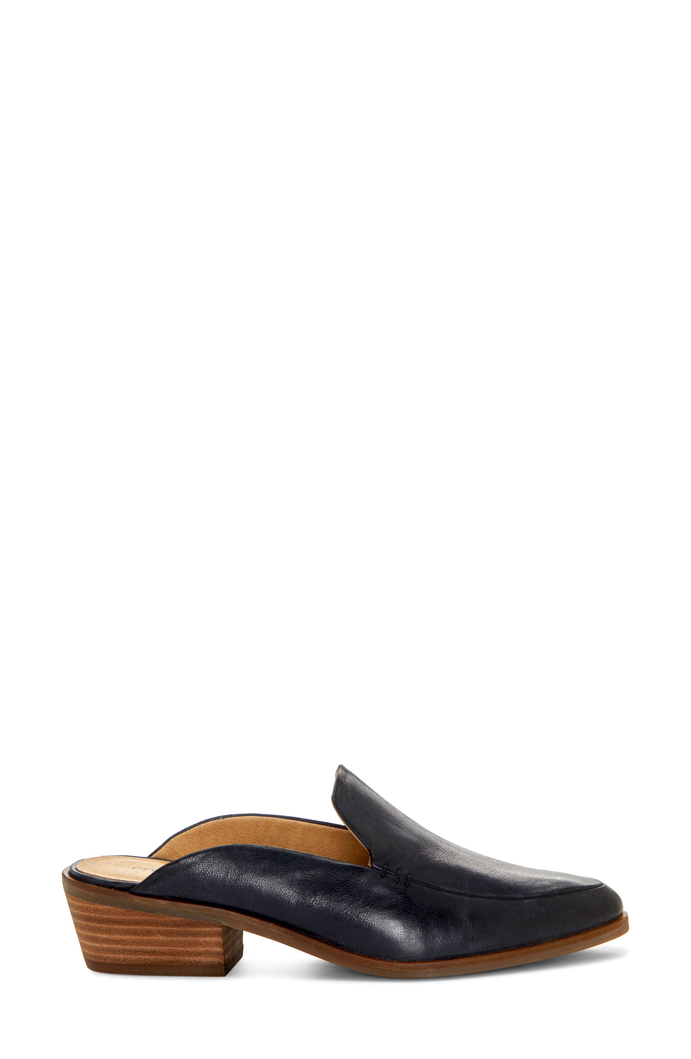 Margrete Mule, Alternate, color, BLACK LEATHER