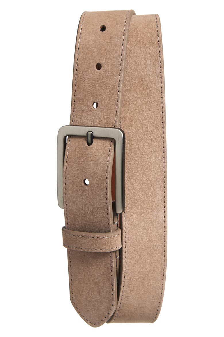 Richard Nubuck Leather Belt, Main, color, TAUPE