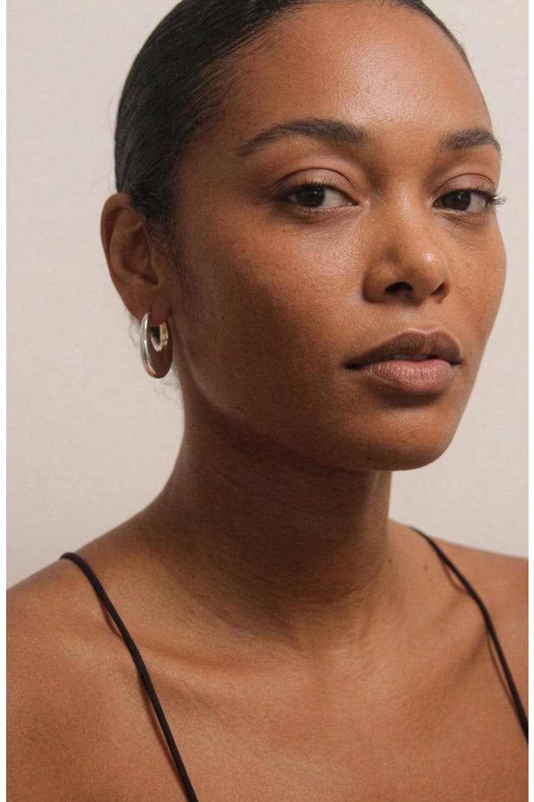 Charlotte x YOJ  Eclipse Midi Hoops in Two Tone, Alternate, color, Gold