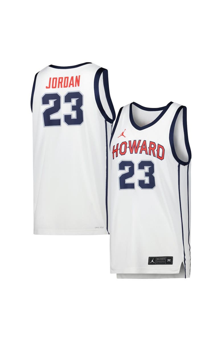 Jordan Brand Men's Jordan Brand Michael Jordan White Howard Bison Replica Basketball Jersey, Main, color, White