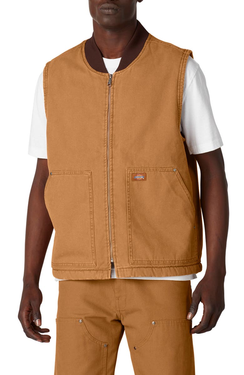 Dickies Fleece Lined Cotton Duck Vest, Main, color, 