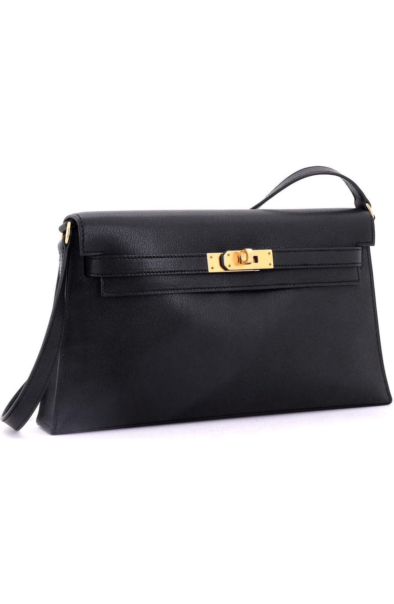 Pre-Owned Hermes Kelly Elan Shoulder Bag Chevre Chamkila, Alternate, color, Noir