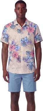 Lords of Harlech Exotic Floral Mens Linen Printed Shirt