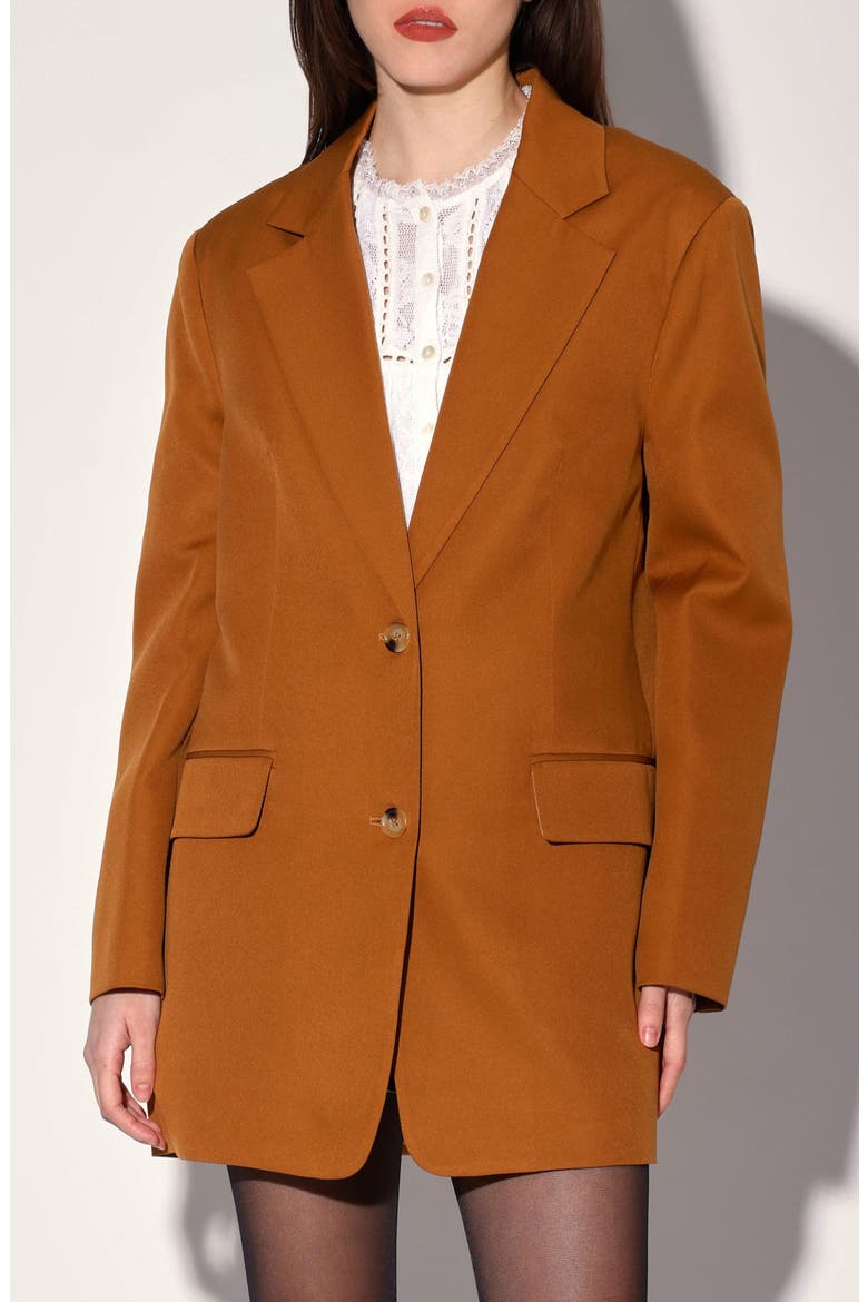 Kira Notch Lapel Oversized Blazer, Main, color, CAMEL