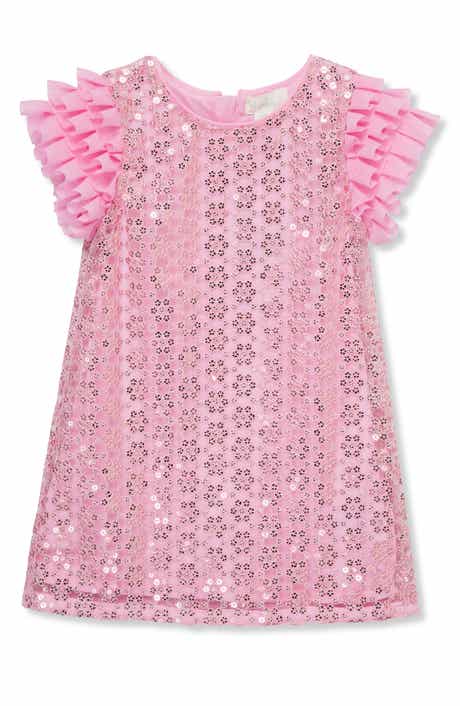 Peek Aren't You Curious Kids' Sequin Ruffle Sleeve Shift Dress