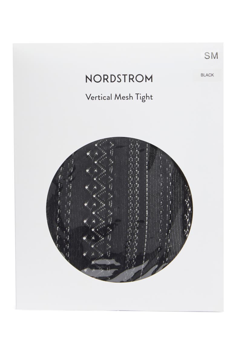 Vertical Pattern Mesh Tights, Alternate, color, BLACK