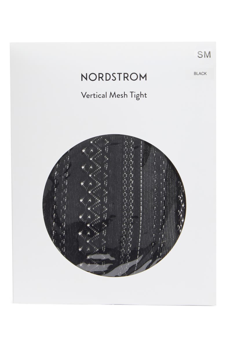Nordstrom Vertical Pattern Mesh Tights, Alternate, color, Black