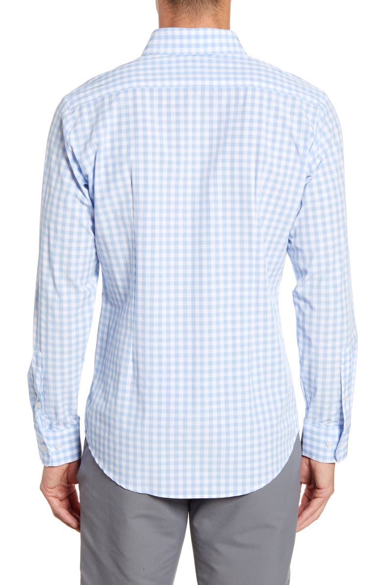Mizzen+Main Hampton Trim Fit Gingham Performance Shirt, Alternate, color,