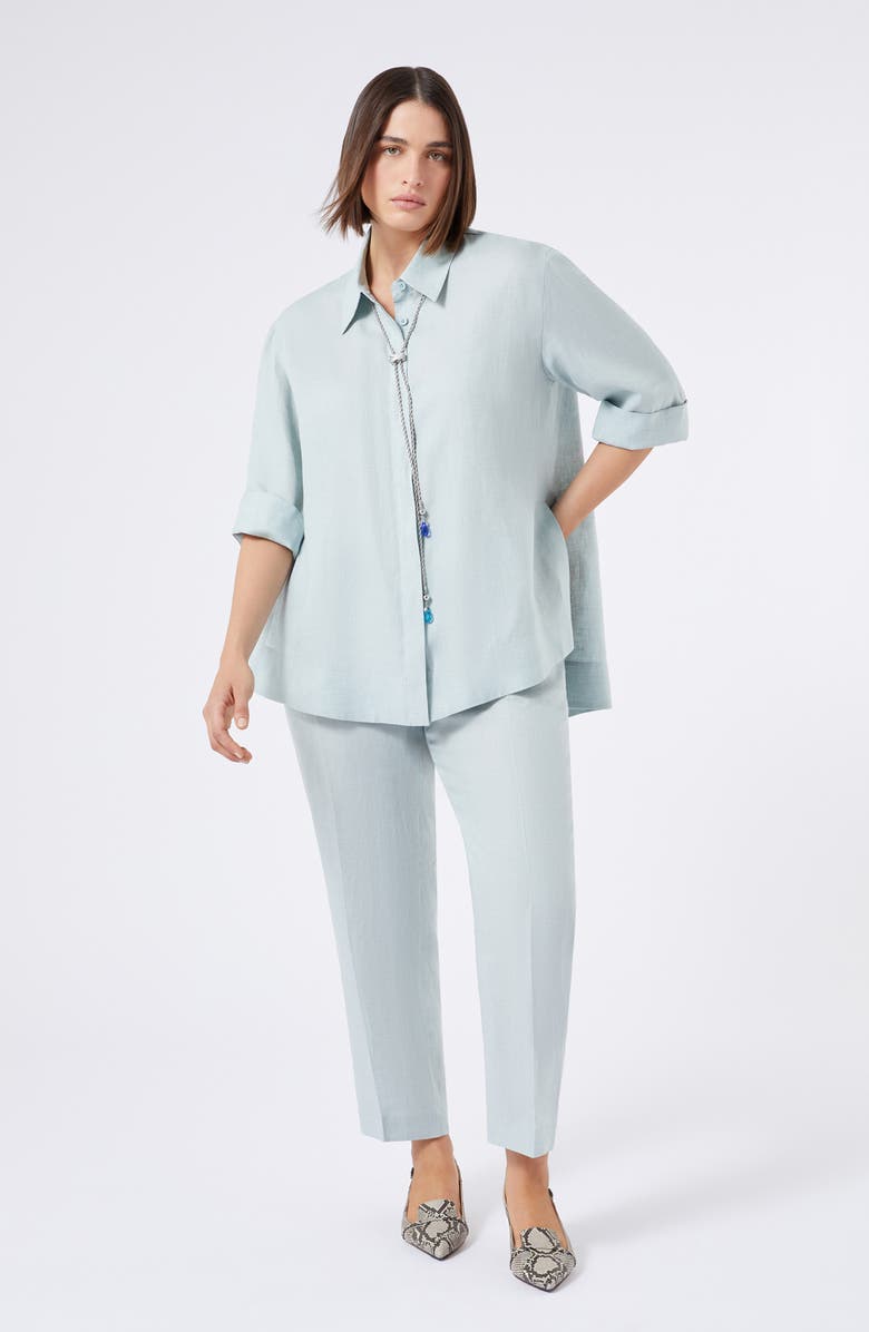 Marina Rinaldi Florida Linen Canvas Tunic, Alternate, color, Sage Green