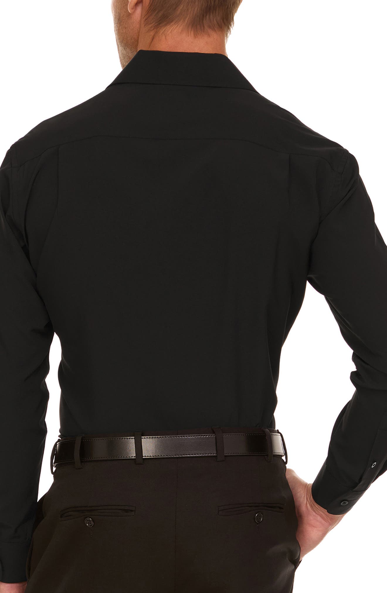 Slim Fit Solid Dress Shirt - image 2