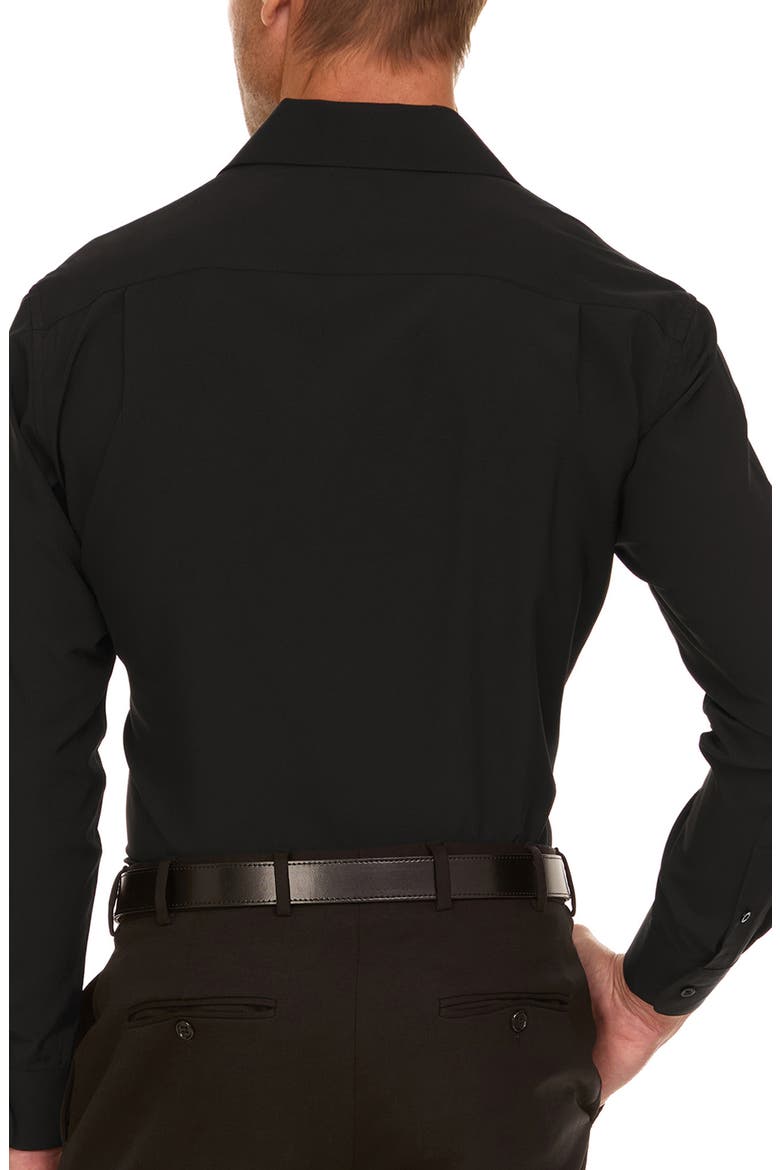 Slim Fit Solid Dress Shirt, Alternate, color, BLACK