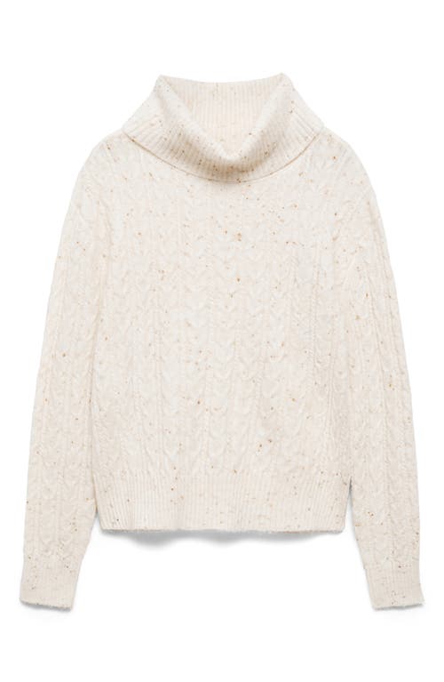 MANGO MANGO TWISTED CABLE KNIT DONEGAL TURTLENECK SWEATER 