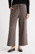 Eileen Fisher Organic Cotton Blend Ankle Wide Leg Drawstring Pants
