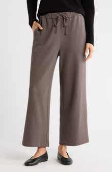 Eileen Fisher Organic Cotton Blend Ankle Wide Leg Drawstring Pants