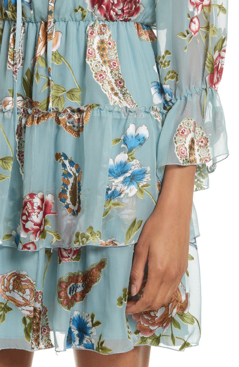 Alice + Olivia Waylon Off the Shoulder Blouson Dress, Alternate, color, 