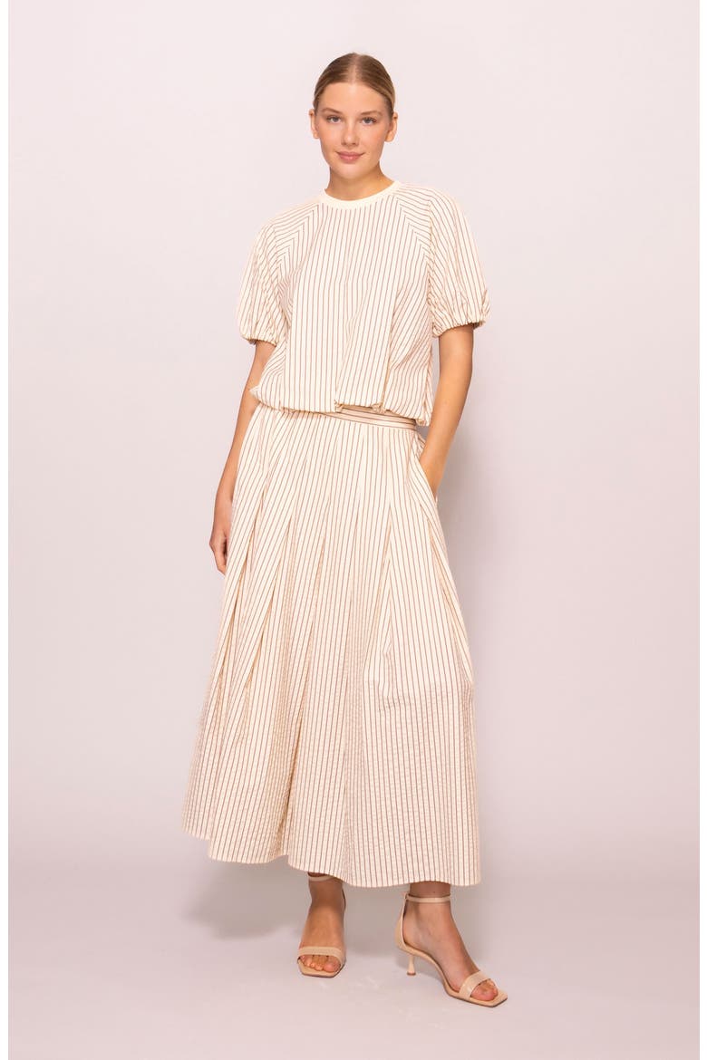 Stripe Puff Sleeve Top, Alternate, color, CREAM STRIPE