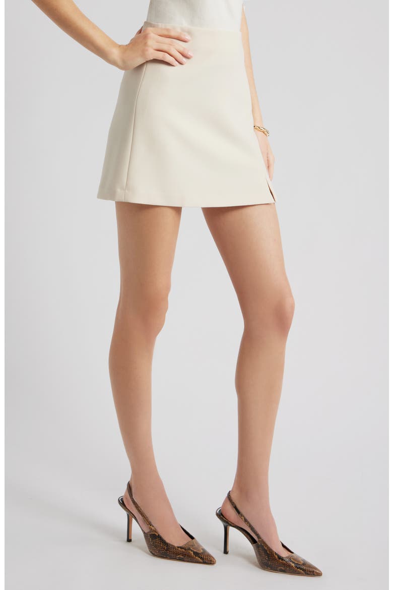 Icon Twill A-Line Miniskirt, Alternate, color, BEIGE BEACH