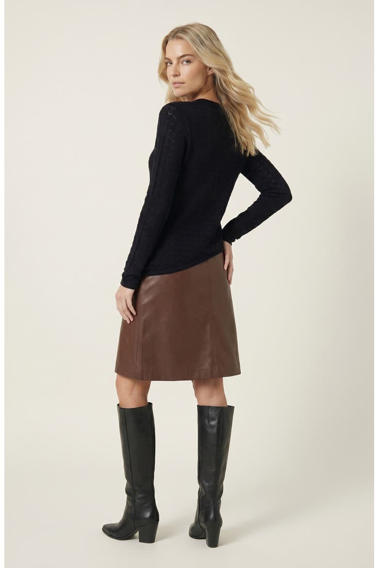 Textured Sheer Knit Top, Alternate, color, Black