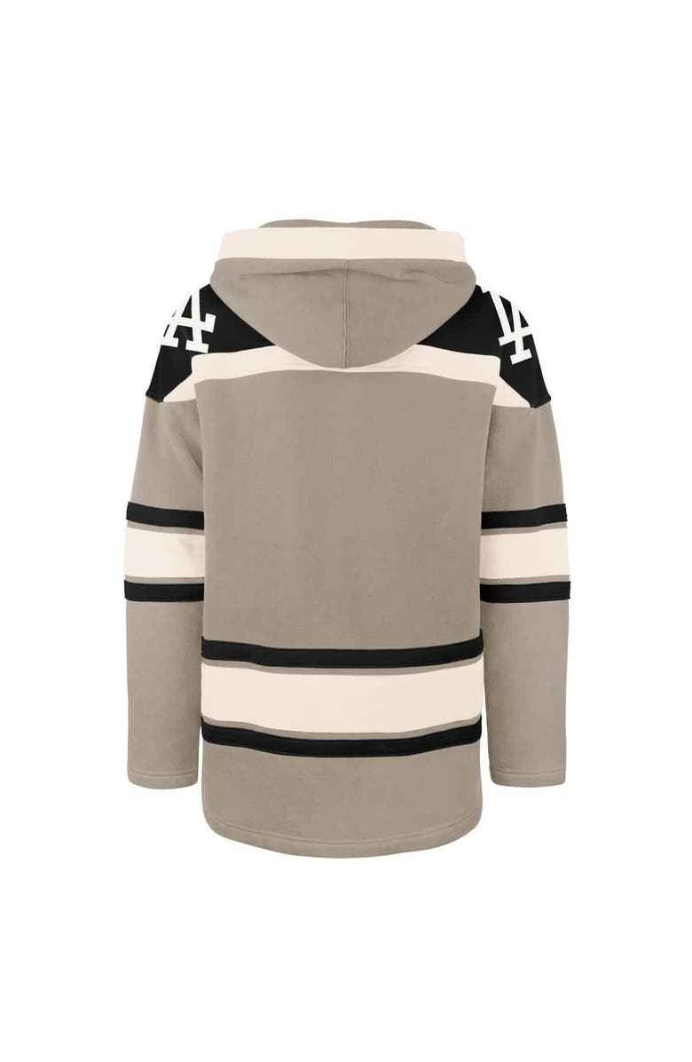 '47 Men's '47 Khaki Los Angeles Dodgers Superior Lacer Pullover Hoodie, Alternate, color,