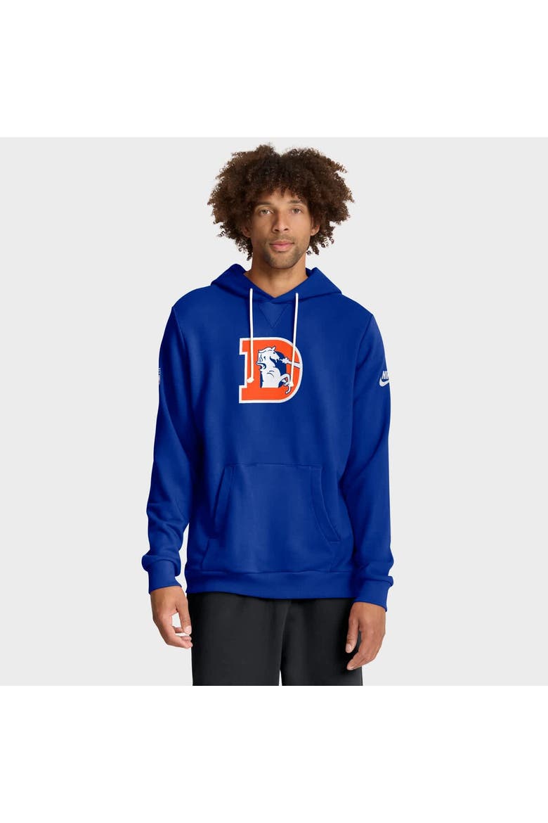 Men's Nike Royal Denver Broncos Sideline Offensive Set Play Performance Pullover Hoodie, Main, color, Royal