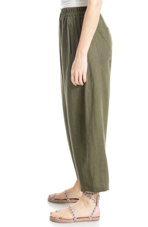 Shop Max Studio Crop Linen Blend Barrel Leg Pants