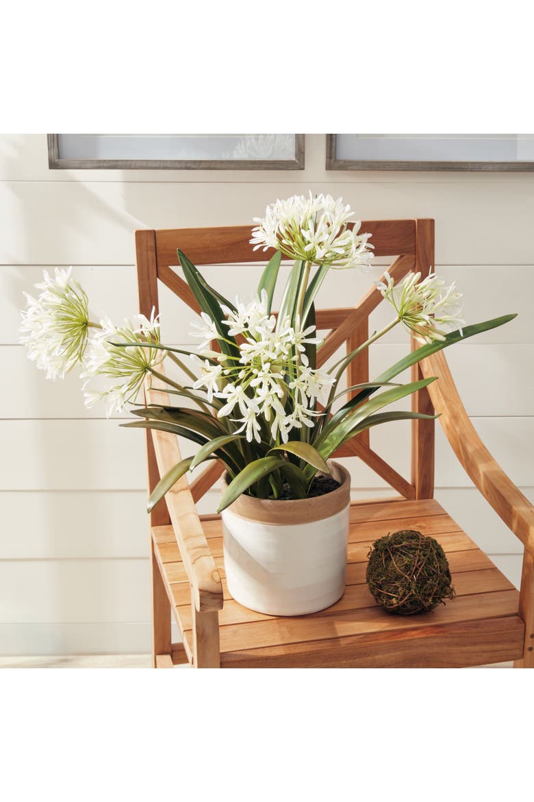 Agapanthus Drop-In Faux (Fake) 29", Alternate, color, White