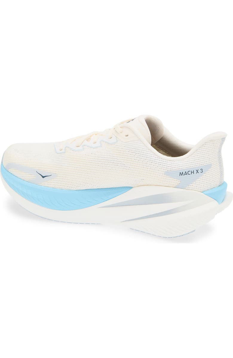 HOKA Mach X 3 Running Shoe, Alternate, color, White / Alabaster