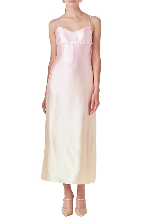Ombré Empire Waist Satin Slipdress