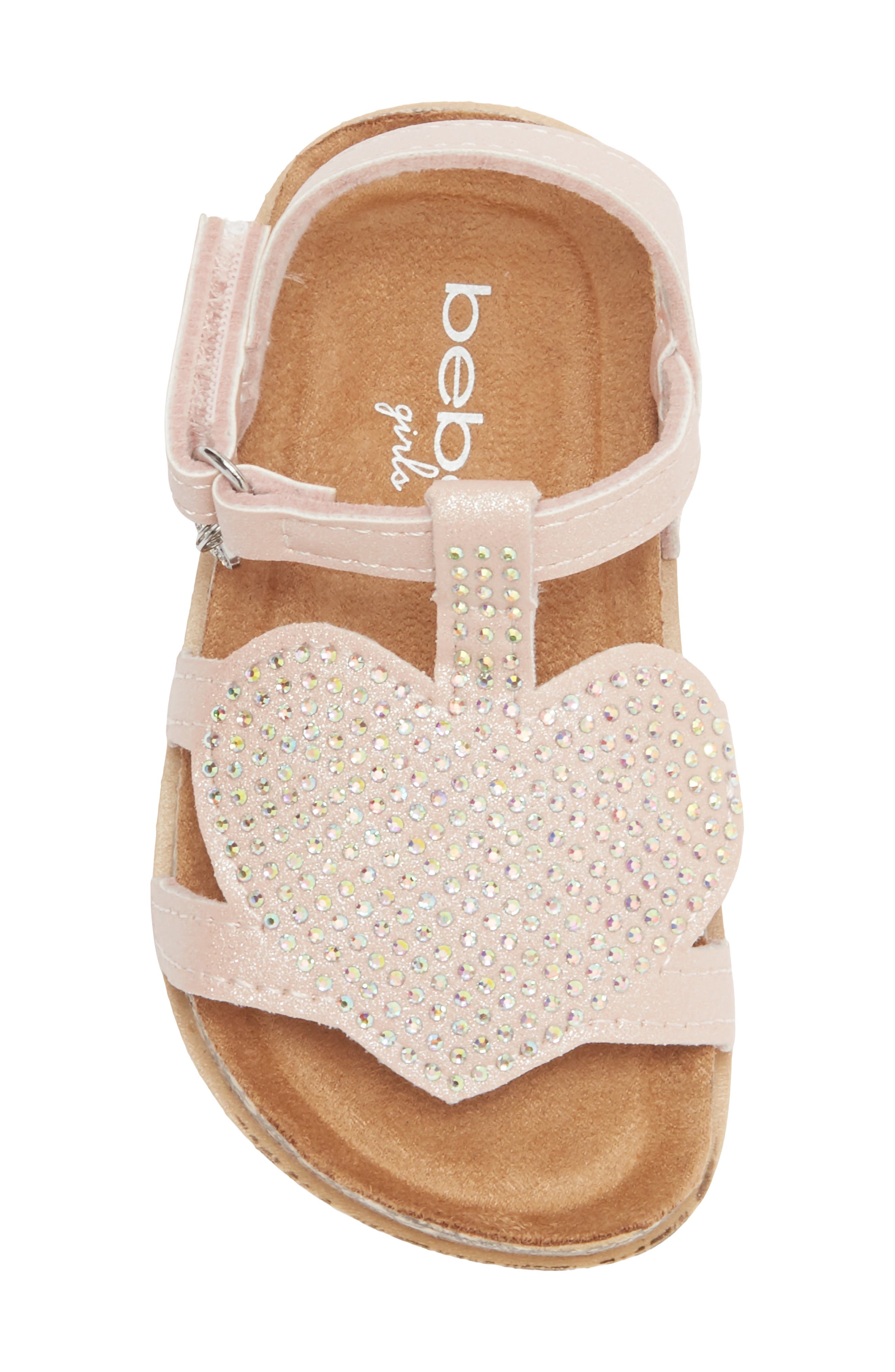 bebe Rhinestone Embellished Sandal, Alternate, color, Pink