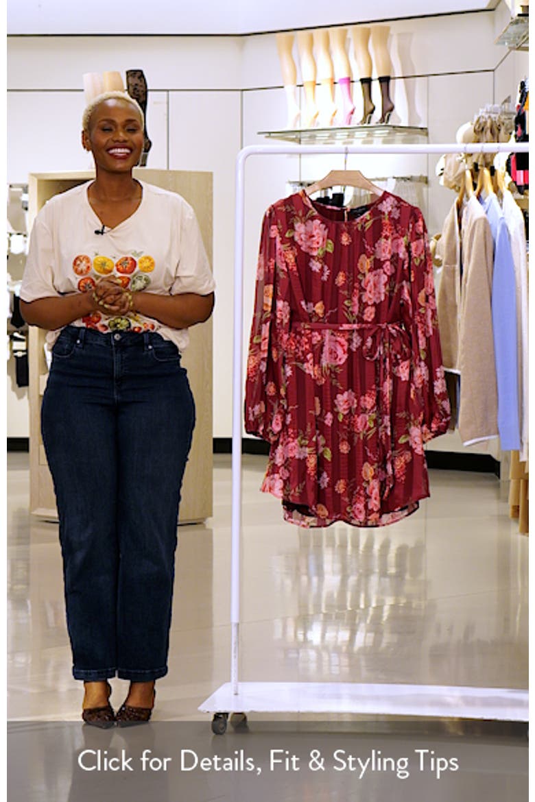 Briana Floral Stripe Long Sleeve Minidress video