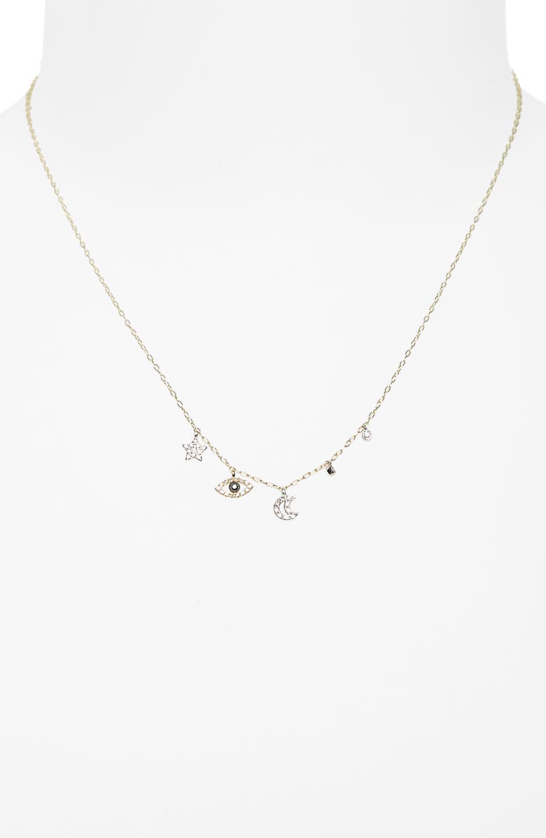 Meira T Diamond Charm Necklace, Alternate, color, 