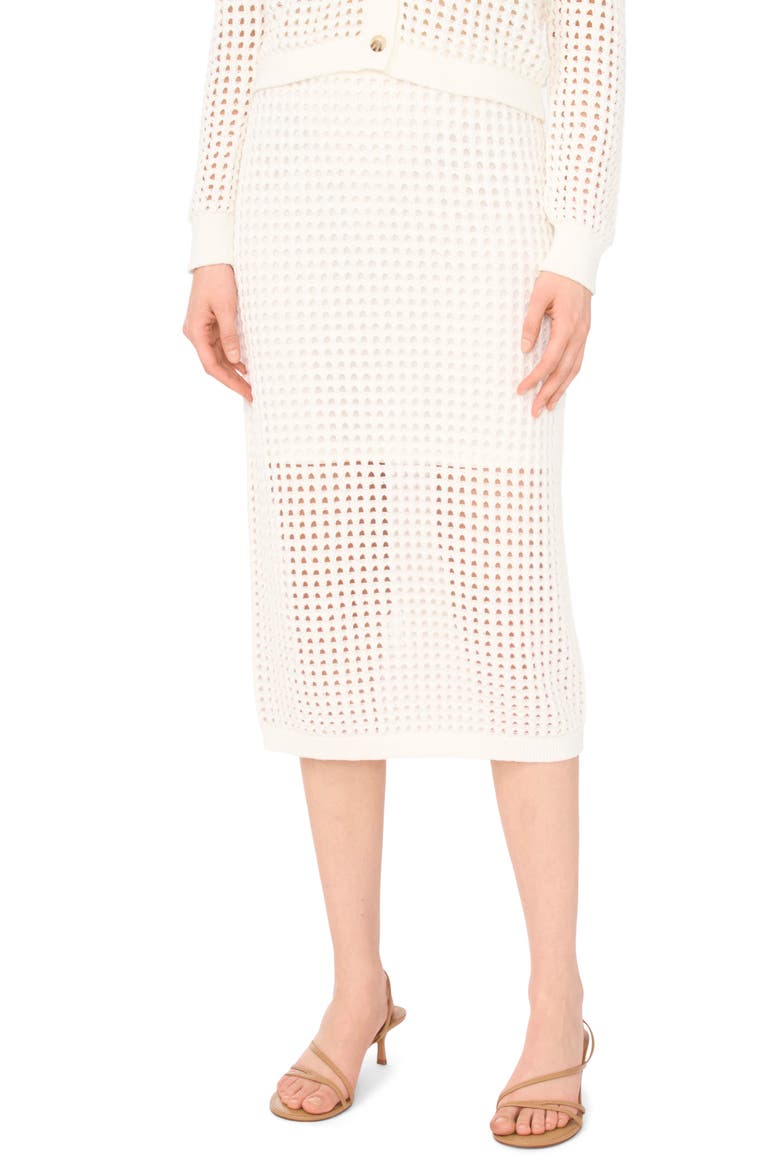 Open Stitch Midi Skirt, Main, color, ANTIQUE WHITE