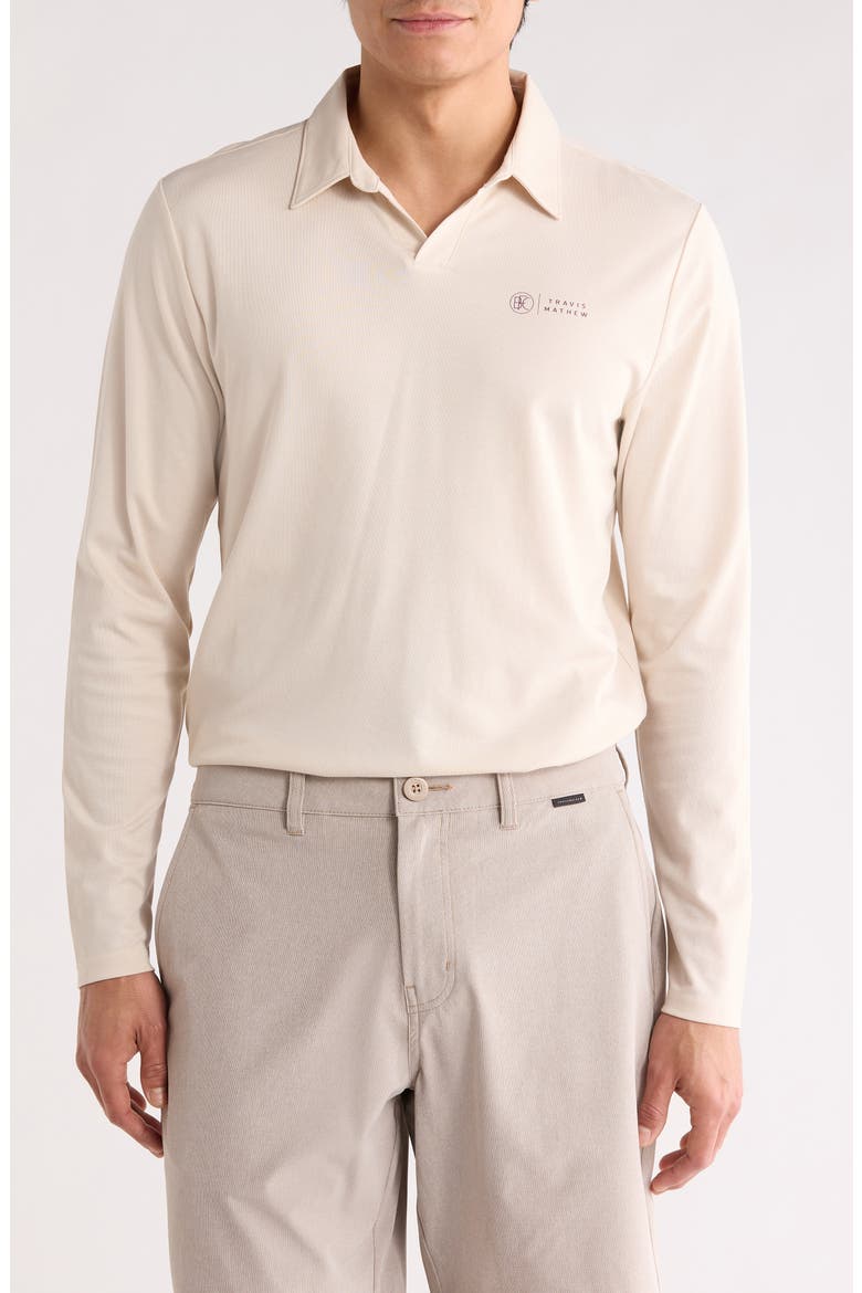 Run Away Long Sleeve Knit Polo, Main, color, MOONBEAM