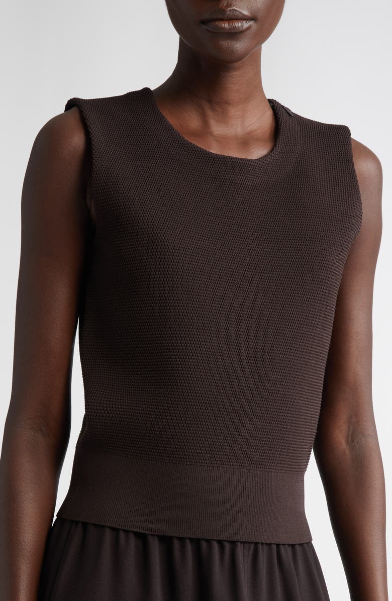 St. John Collection Sleeveless Piqué Sweater, Alternate, color, 