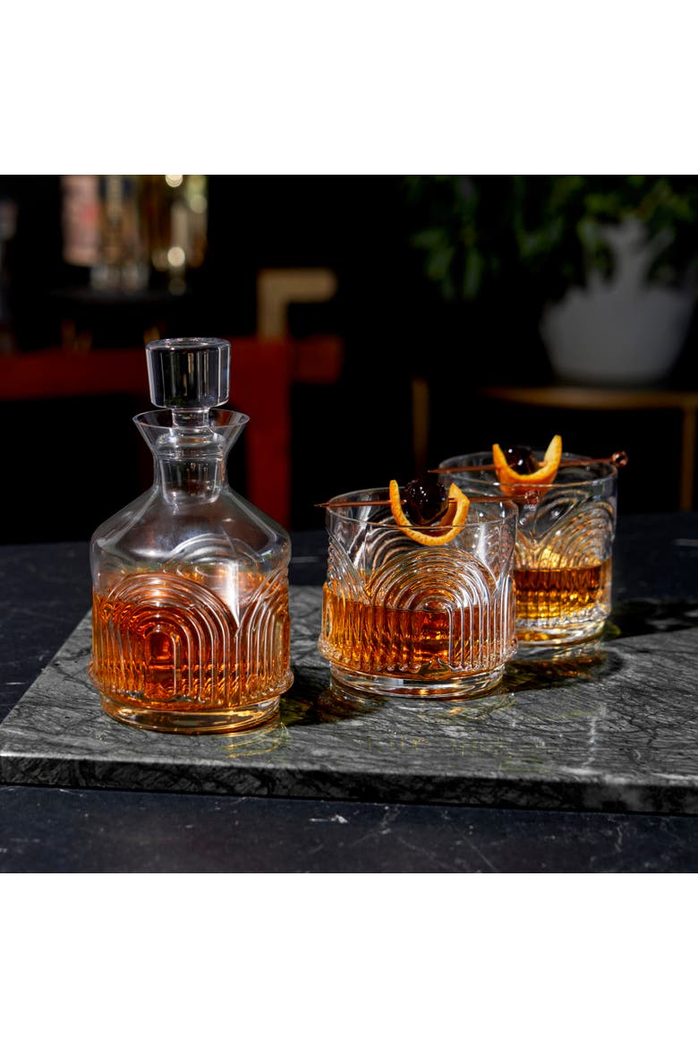 Deco Beau 3-Piece Crystal Stacking Decanter, Alternate, color, Clear