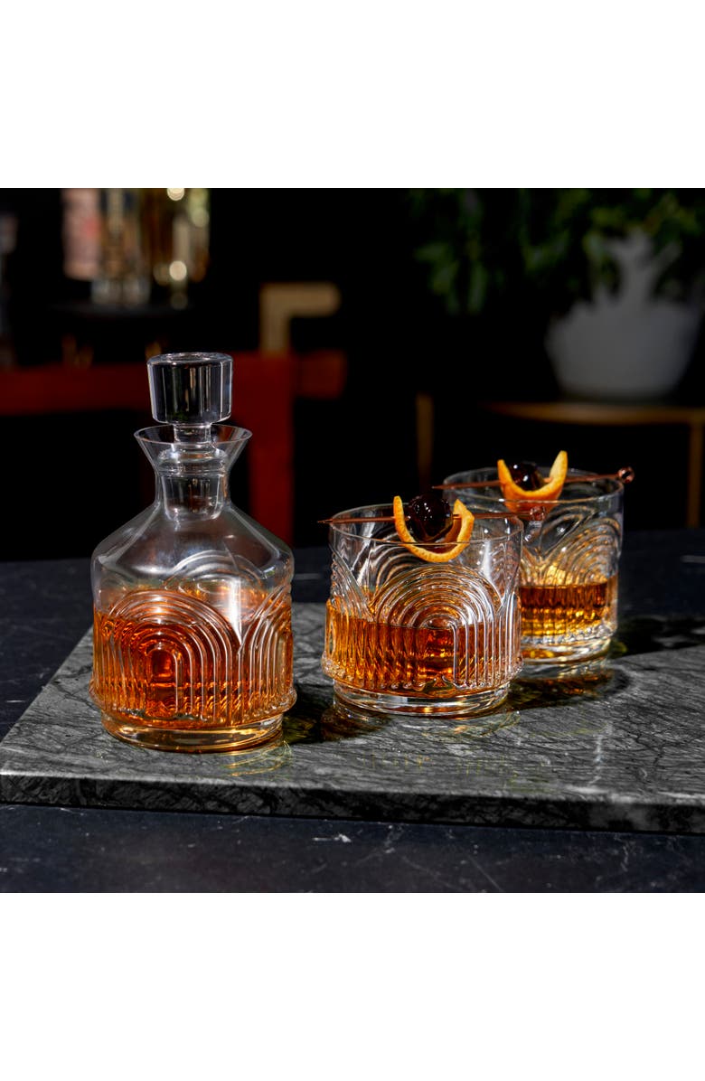 Viski Deco Beau 3-Piece Crystal Stacking Decanter, Alternate, color, Clear