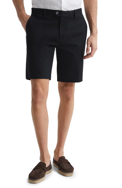 Reiss Wicket Stretch Cotton Chino Shorts In Black