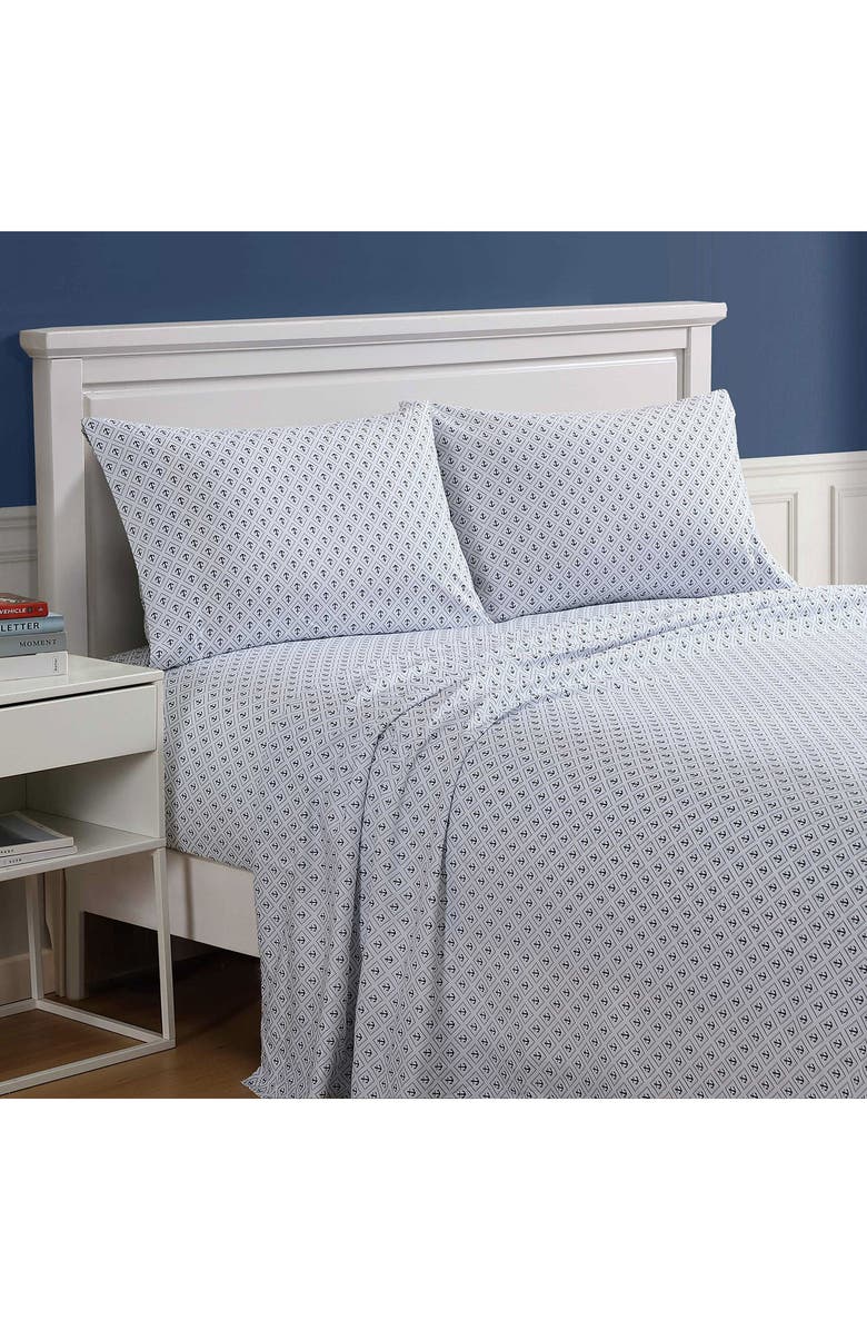 Nautica Diamond Anchor Cooling Microfiber Sheet Set, Alternate, color, 