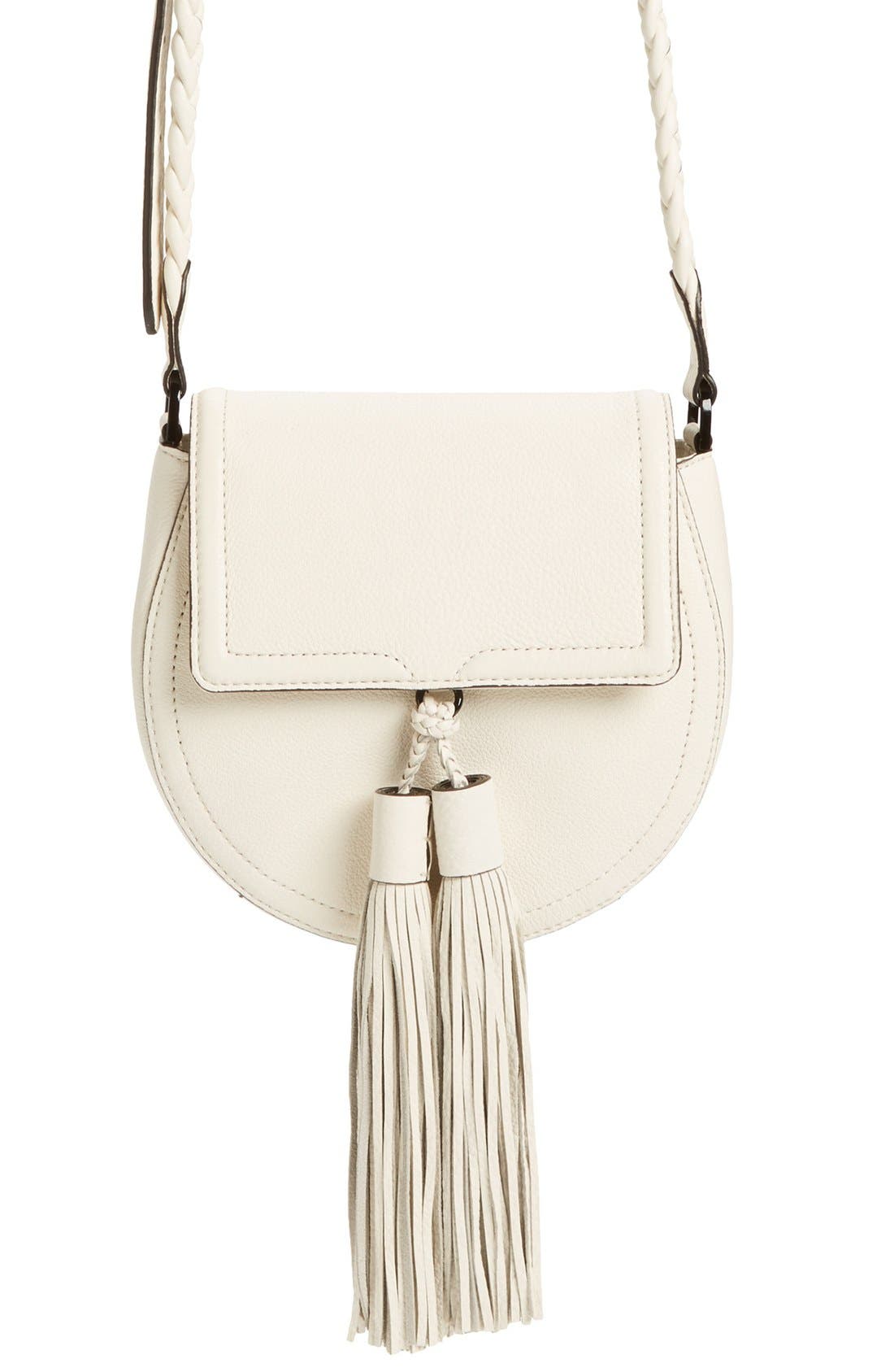 'Isobel' Saddle Bag, Main, color, ANTIQUE WHITE/ BLACK HRDWR
