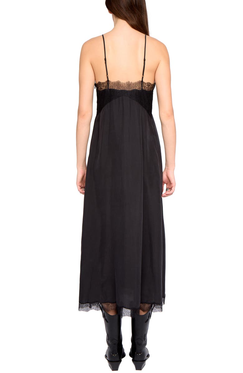 Zadig & Voltaire Ridar Silk Slipdress, Alternate, color, Black