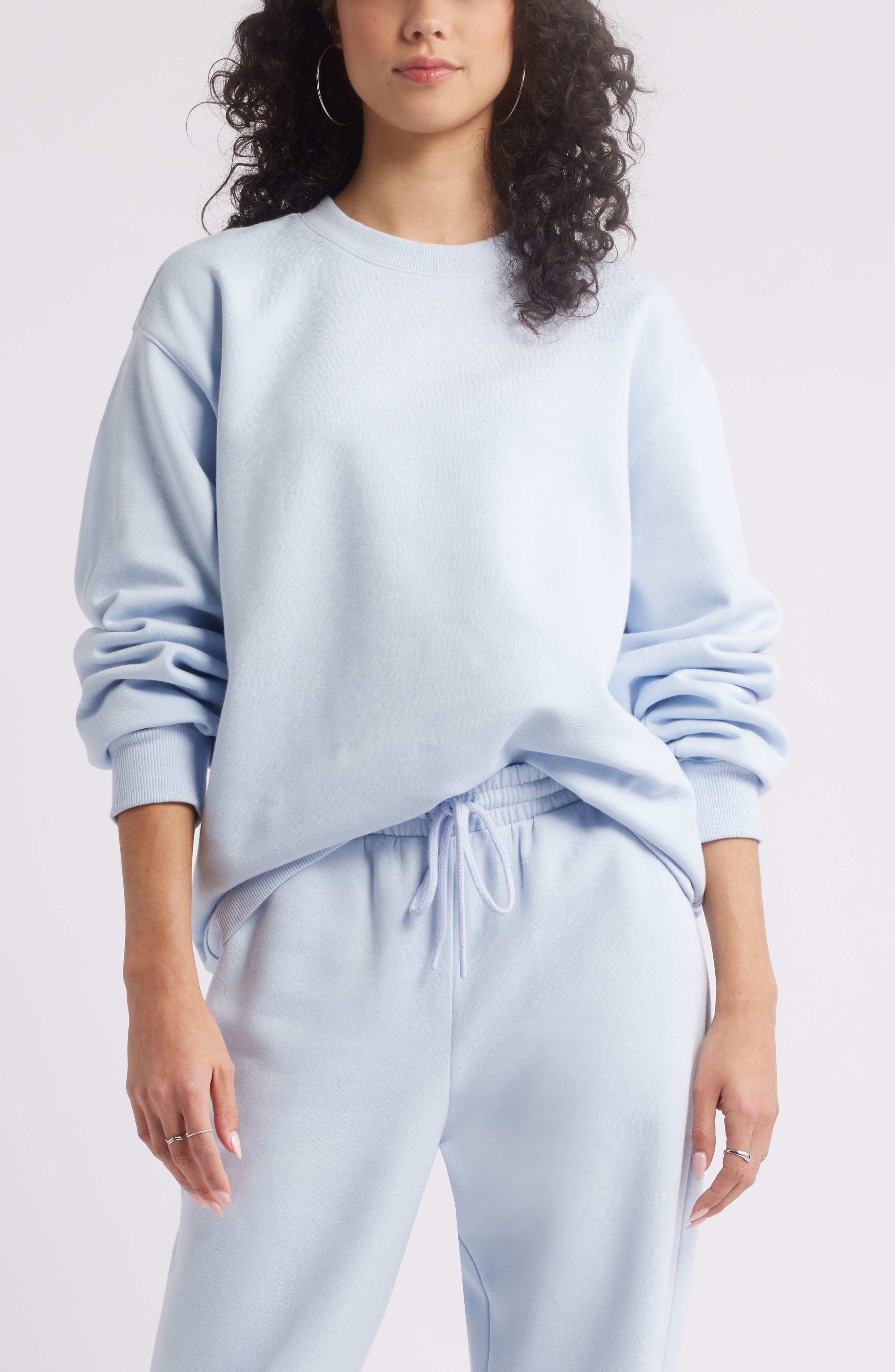 BP. Fleece Detail Oversize Crewneck Sweatshirt