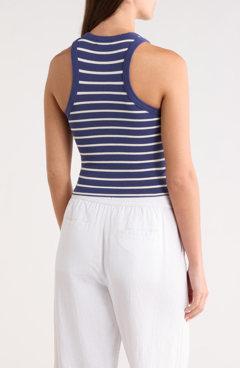 Marine Layer Lexi Stripe Rib Tank, Alternate, color, Bay Blue And White Stripe