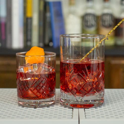 A Bar Above Cocktail Mixing Glass, Botanica Style In Glass
