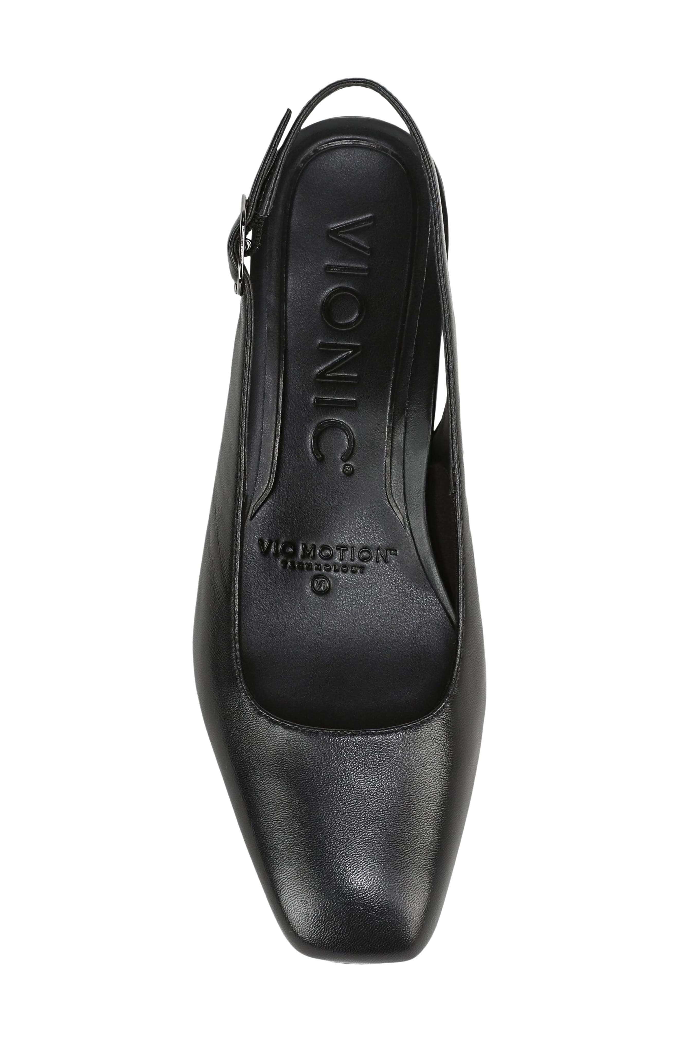 Vionic Reyes Block Heel Slingback Pump, Alternate, color, Black Leather
