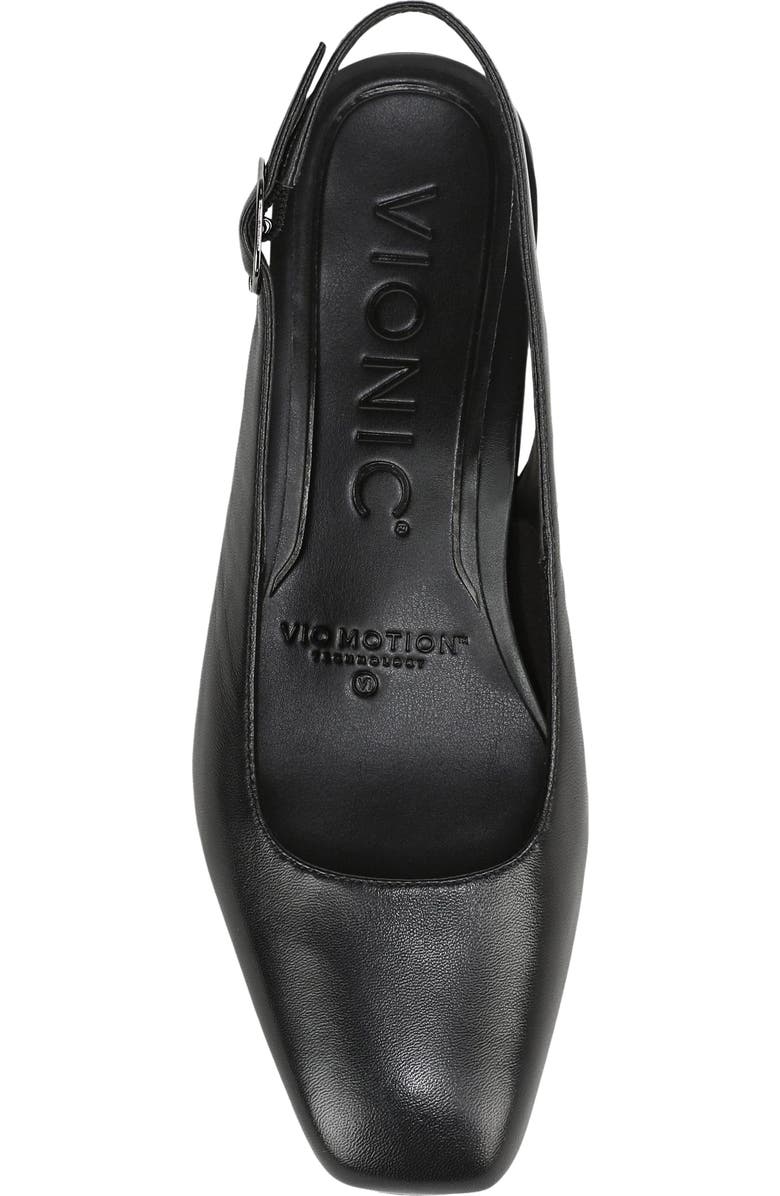 Vionic Reyes Block Heel Slingback Pump, Alternate, color, Black Leather