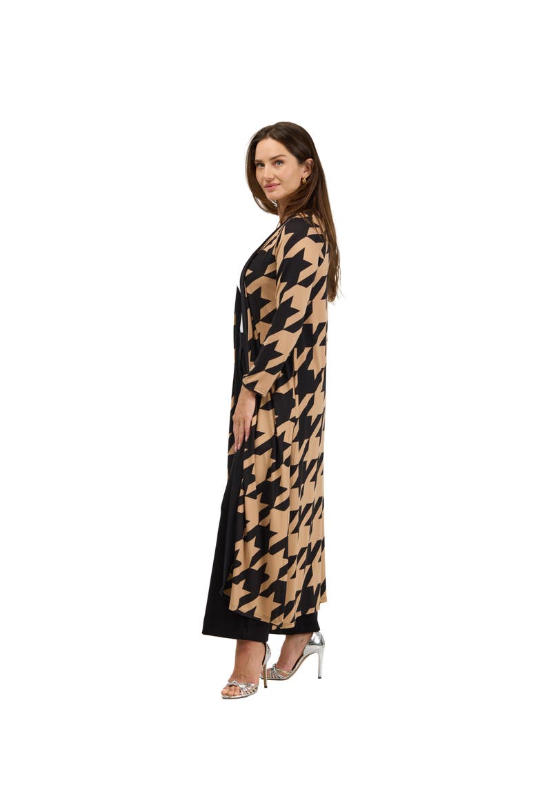 Essential Womens Open Front Soft Stretch Long Cardigan, Alternate, color, Brown Multi