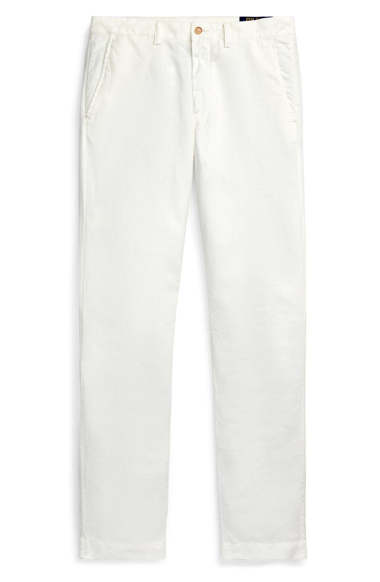 Polo Ralph Lauren Flat Front Linen & Cotton Pants, Alternate, color, 